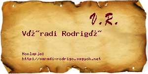 Váradi Rodrigó névjegykártya